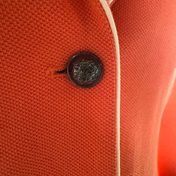 GAP Academy Lined Blazer, Coral with white Trim Accents Preppy Classic Blazer - Picture 6 of 10